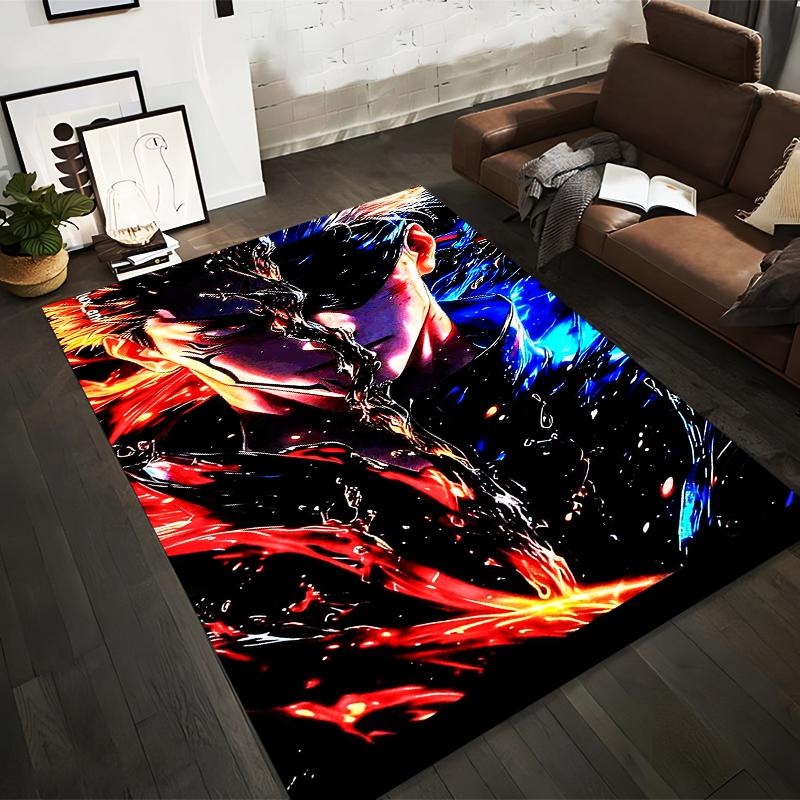 

Fiery Red and Cool Blue Anime-Style Character Carpet Decor Suitable for use as an anti-slip for living room bedroom sofas 40x60cm( 15x23in )