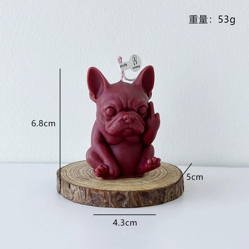 1Pc Funny Animal Soy Wax Scented Candle - Frog/Yak/Bulldog/Middle Finger Photo Prop Valentine's Day Unique Creative Gift