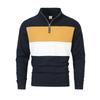 New Retro Men's Zipper Long-sleeved POLO Shirt Trendy Design and Temperament High-end Pullover