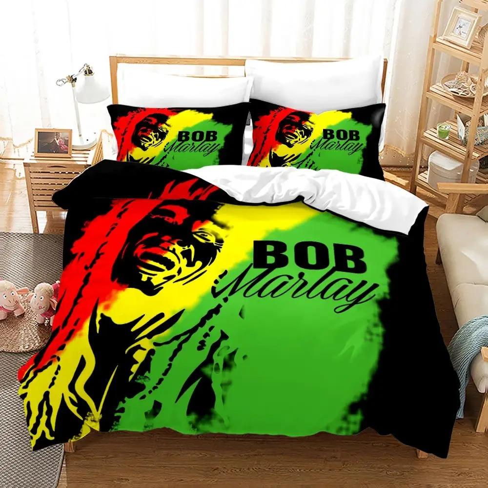 Bob Marley Duvet Cover Collections Music Legends Jamaica Singer Comfortable Bedspreads Queen King Size Bedding Collections
