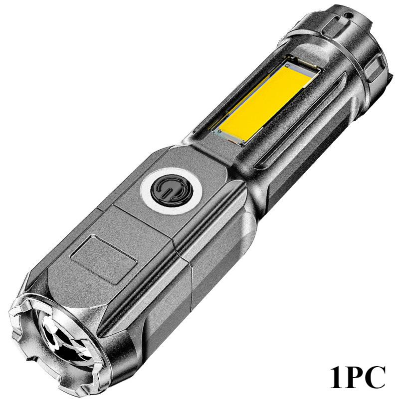 4 Lighting Mode Super Bright LED Flashlights Telescopic Zoom Torch USB 18650 Long-Range Waterproof Camping Flashlight