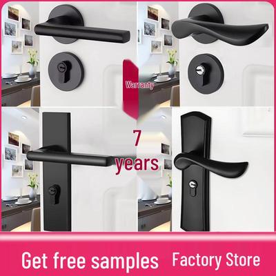 Universal Magnetic Black Interior Door Handle Lock for Wooden Bedroom Doors