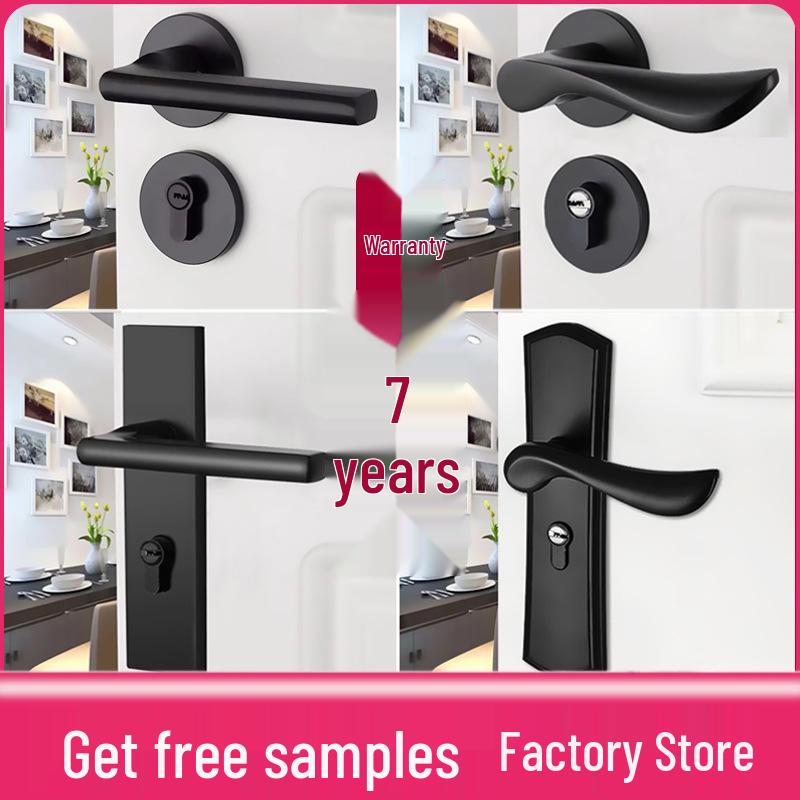 Univerzální magnetický černý vnitřní zámek kliky dveří pro dřevěné dveře ložnice