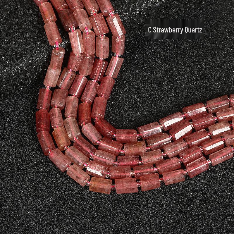 Contas Coluna Citrino Amarelo & Kunzita Água-marinha 8x11mm - Estilo Barril de Pinheiro Africano