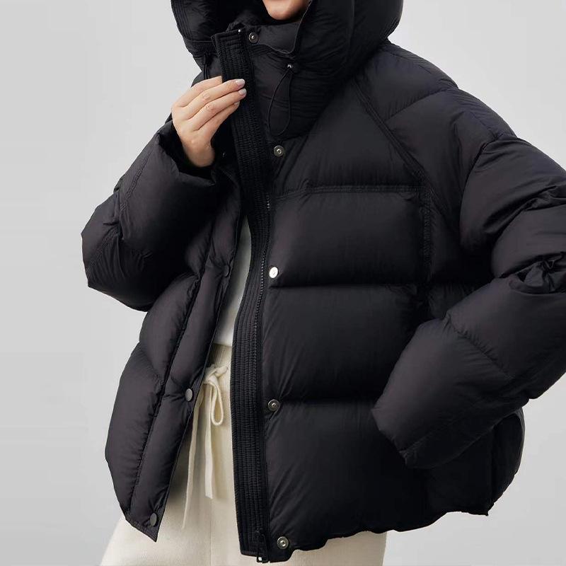 Women Hooded Down Jacket Winter Splicing Waterproof Thicking Warm Jackets