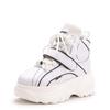 Womens Platform Sneakers Autumn Fashion Chunky High Top Casual Shoes Female Black Silver Wedges Shoes Comfortable
