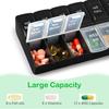 Weekly Pill Organizer 2 Times a Day Easy Fill & Open AM/PM Medicine Box 7 Day Vitamin Cases Day and Night 14 Compartments