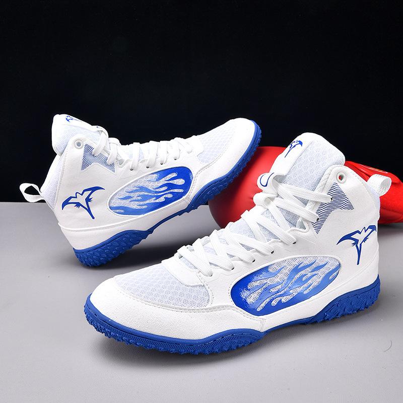 Neue zweifarbige High-Top Gewichtheberschuhe, Ringerschuhe, neue Boxschuhe, grenzüberschreitende Übergrößen-Schnür-Gewichtheberschuhe