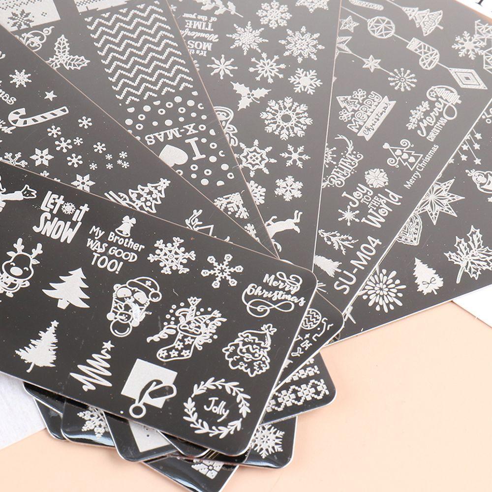 Snowflake Winter Nail Stamping Plate Image Paint Polish Stencil Nail Art  Template Stainless Steel