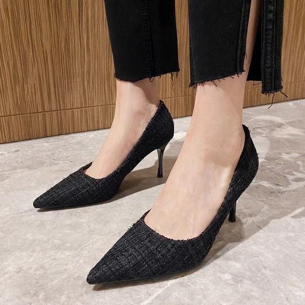 Beautiful and comfortable women's thin heel shoes, new sexy temperament, pointed thin heel shallow mouth shoes in spring and summer 2025
