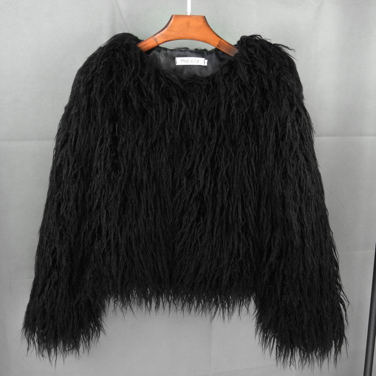 Women Faux Fur Coat Autumn Winter Fluffy Short Coat Faux Fur Jacket
