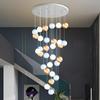 Modern Minimalist Moon Planet Staircase Pendant Chandelier for Duplex Villa Living Room