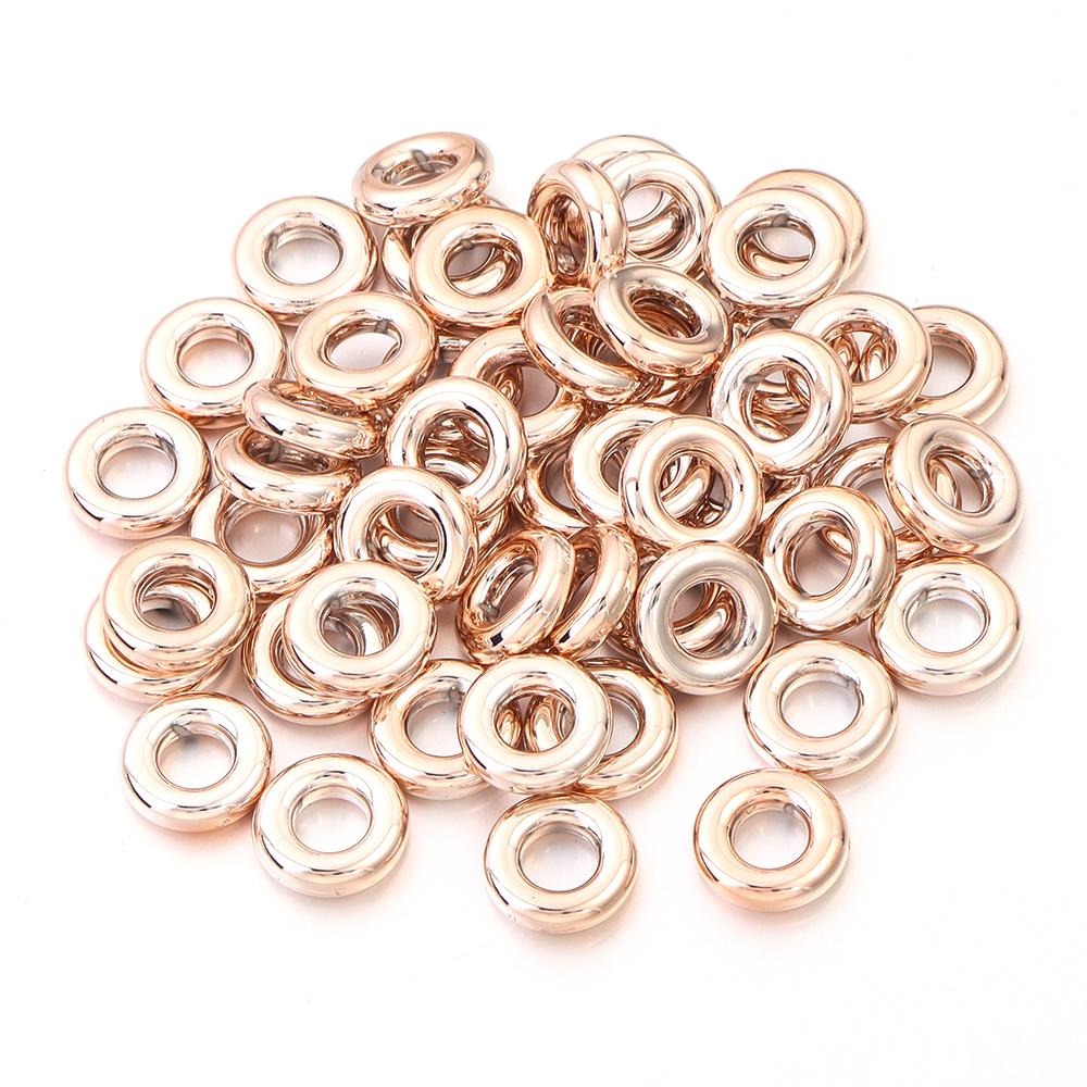 50-100pcs/lot CCB Spacer Beads KC Gold Big Hole Loose Rings Beads For Jewelry Making DIY Bracelet Necklce Accessories Inner4/6mm