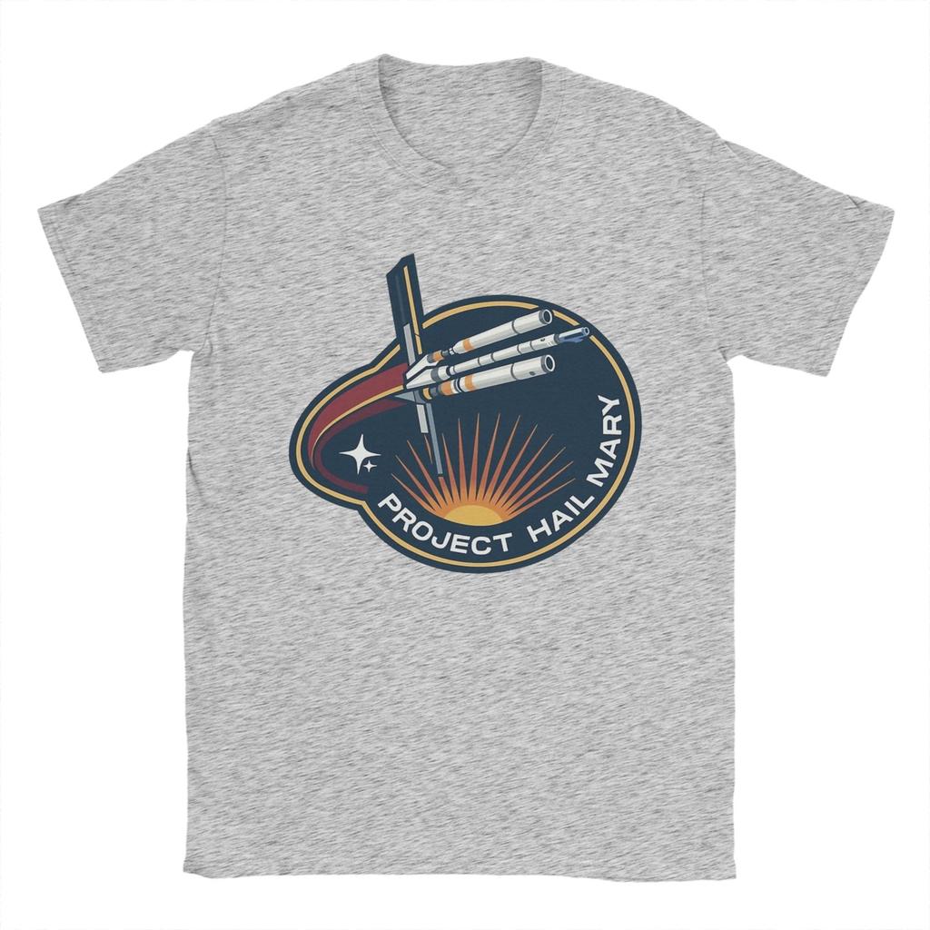 Project Hail Mary Mission Patch T Shirts Mens Cotton Fashion TShirt O Neck Tees Short Sleeve Clothes New Arrival