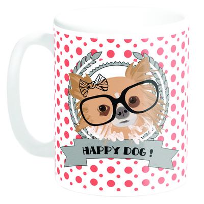 [Q3376] - Κούπα κεραμική 'Happy Dog ! ' Τσιουάουα (Κατασκευασμένη στη Γαλλία) - 9. 5x8 εκ.