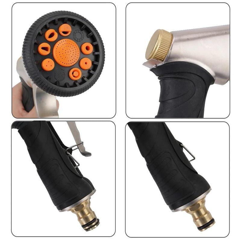 Heavy Duty 9 Patterns Adjustable Water Hose Sprayer Nozzle Gun for Watering Plants, Lawn& Garden, Washing Cars, Showering Pets