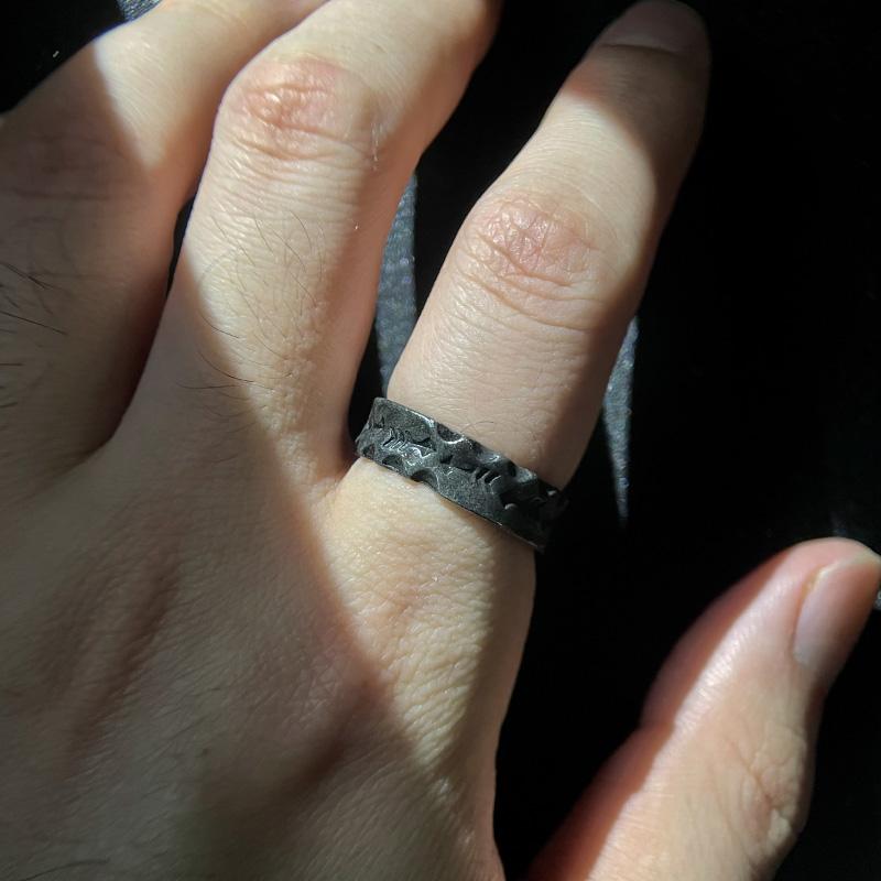 Antique Native American Vintage Motifs Ring Gothic Adjustable Open Ring For Men&Women Handmade Alloy Jewelry Accessories Gift