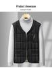 Men's Woodpecker Autumn/Winter Sleeveless Jacket - Middle-aged Dad's Thick, High-grade Cotton Vest.