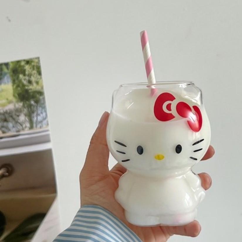 [Hello Kitty] Retro Glass Cup 3P Set / Lilfant Hello Kitty Curly Dishwasher-Safe Stainless Steel Cup