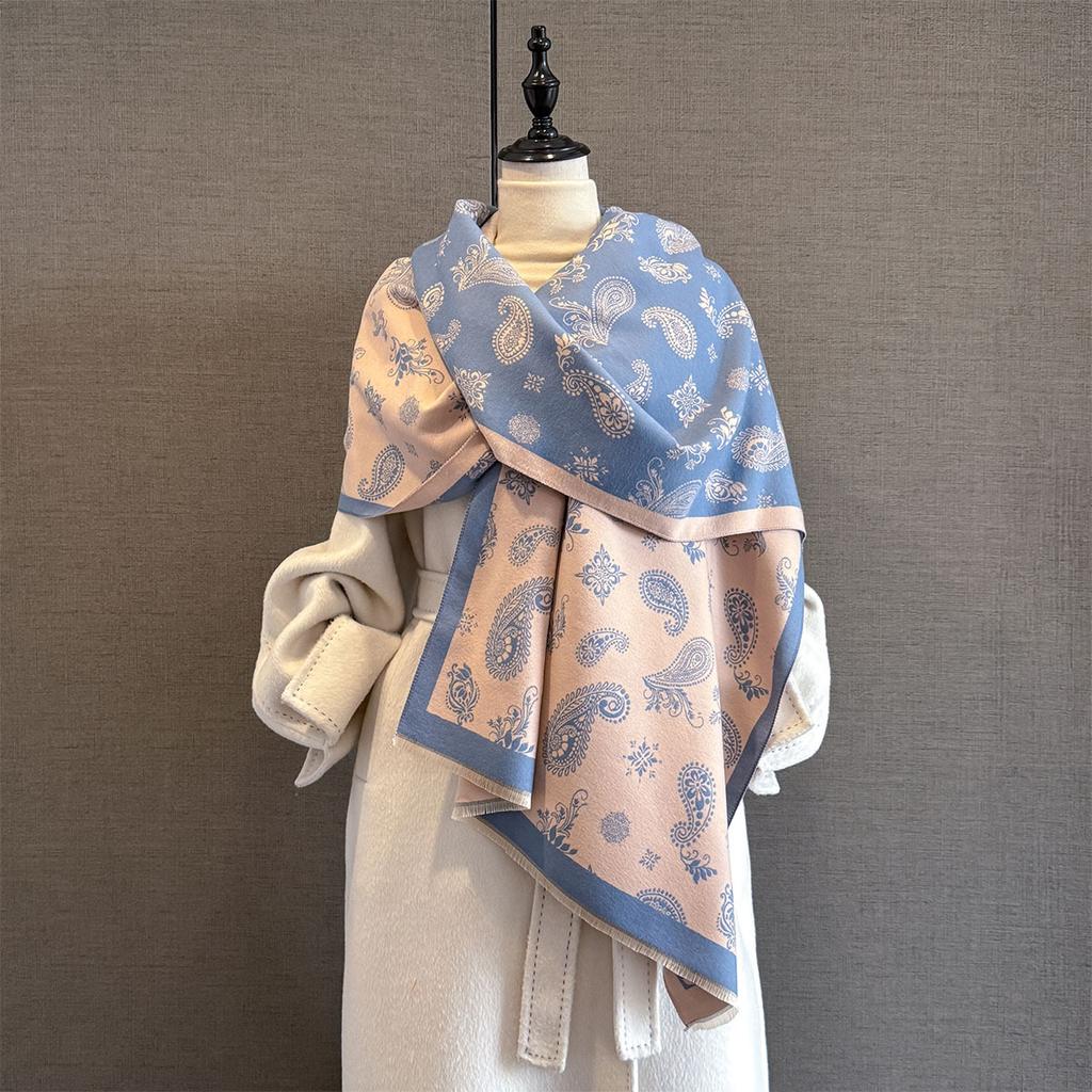 New Fashion Cashew Print Cashmere Scarf Women Luxury Autumn Winter Warm Two-Sided Jacquard Shawls Print Scarve Pashmina Bufanda