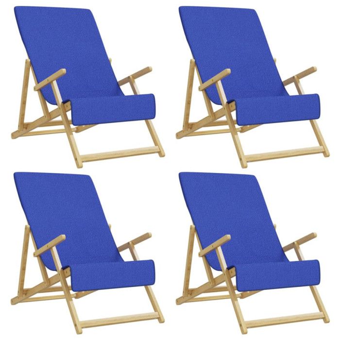 Serviettes de plage 4 pcs bleu royal 60x135 cm tissu 400 GSM