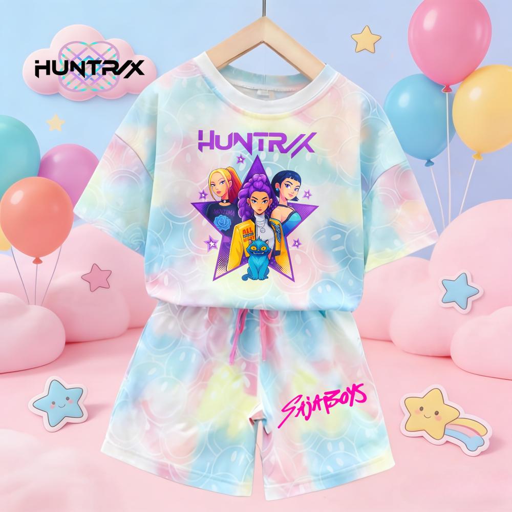 Sommer Neu KPop Dämonenjäger Kawaii Lächeln 3D Druck Kurzarm T-Shirt Mädchen Kinder T-Shirt