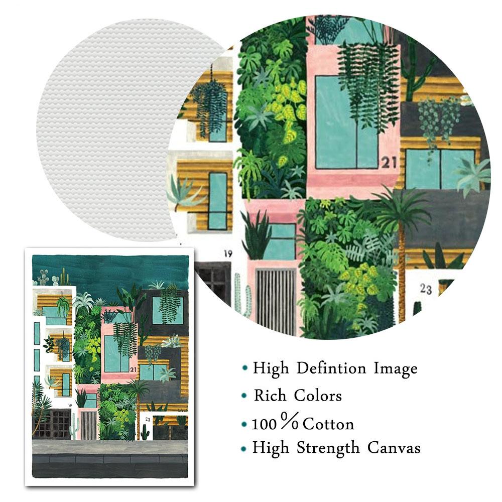 Palm Forest Moroccan Tropical Jungle Swing Bathroom Wall Art Canvas Painting Poster And Print Wall Picture For Living Room Decor