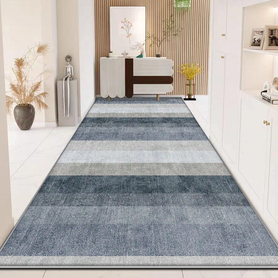 Grey Simple Light Luxury Long Corridor Carpet Runner Senior Decoration Hall Passageway Rugs Stairway Non-slip Floor Mat Washable