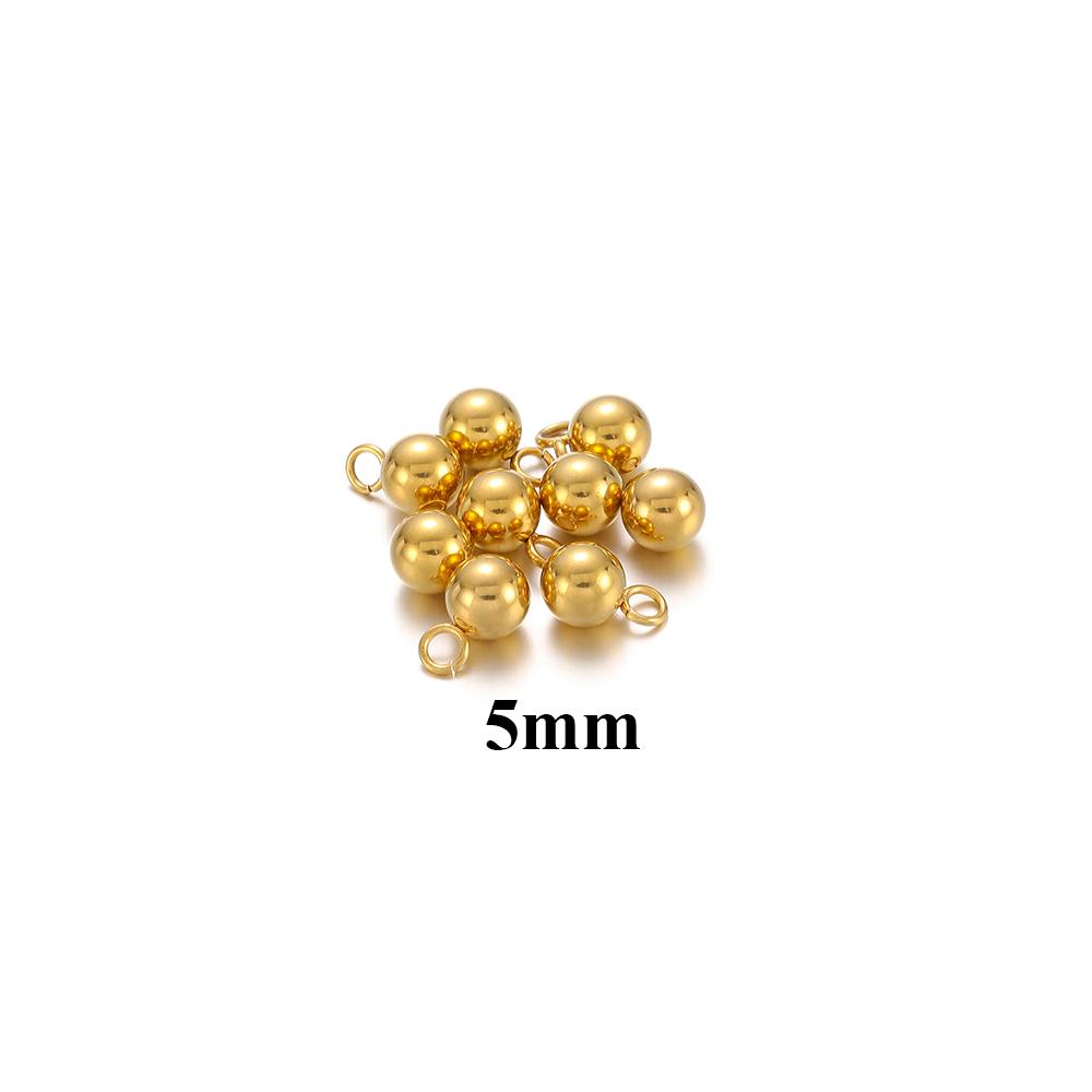20pcs Stainless Steel Solid Ball Beads Charms Pendants Necklace Making DIY Jewelry Earrings Findings Bracelets Supplies
