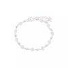 Versatile Silver Tone Floral Chain Jewelry Corrosion Resistant Zinc Alloy Bracelet For Fashionable Outfits Gift