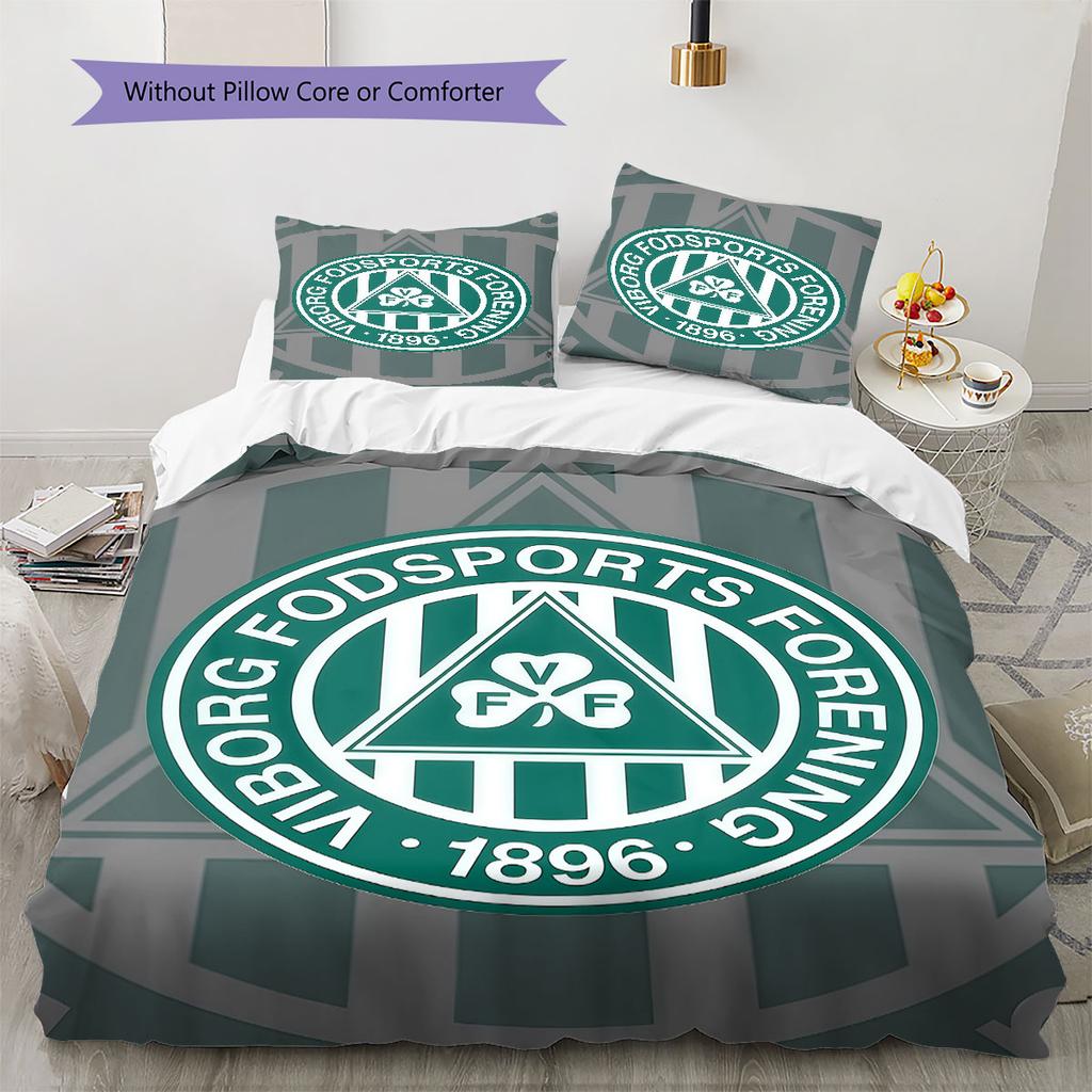 Viborg FF Logo Bedding Quilt Set Quilt Cover Pillowcase Home Decoration Birthday Gift (1 * Duvet Cover + 2 * Pillowcase, Without Core)