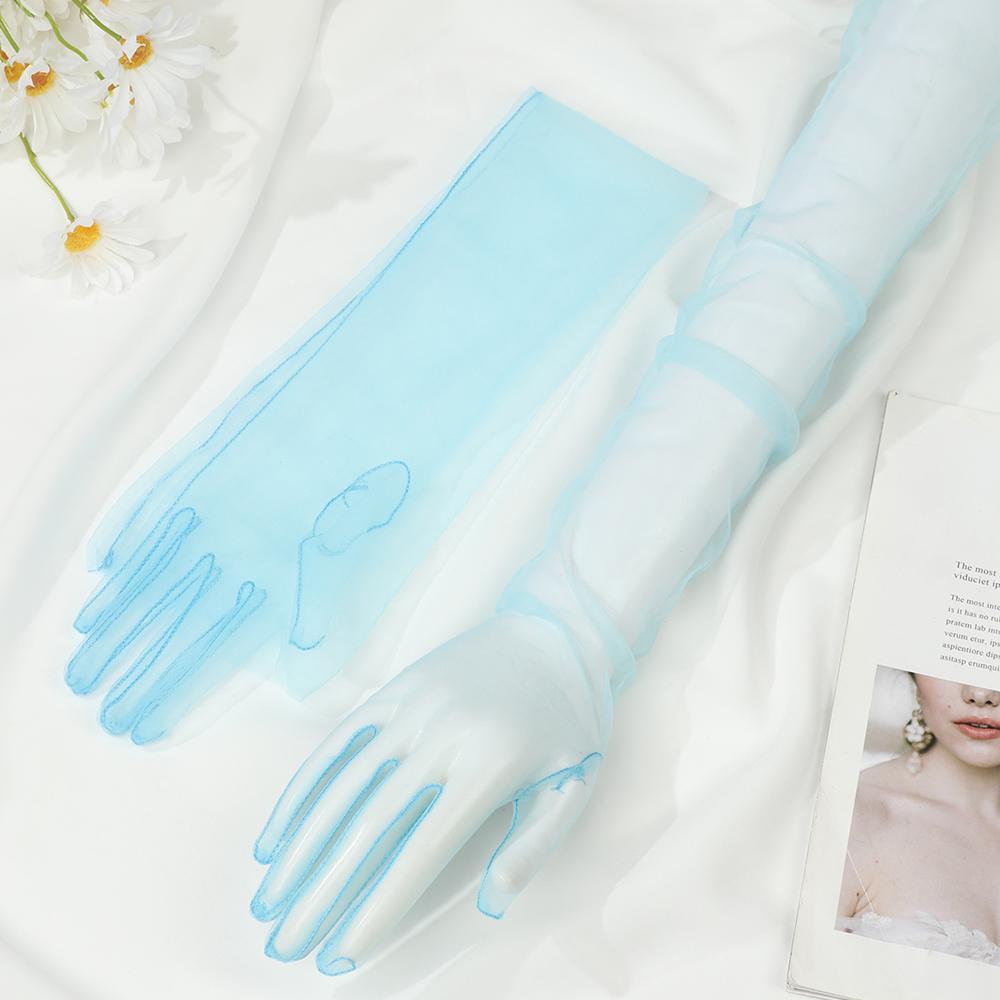 Ultra Thin Evening Prom Decor Wedding Bridal Gloves Bridal Gown Mittens Party Dress Tulle Gloves