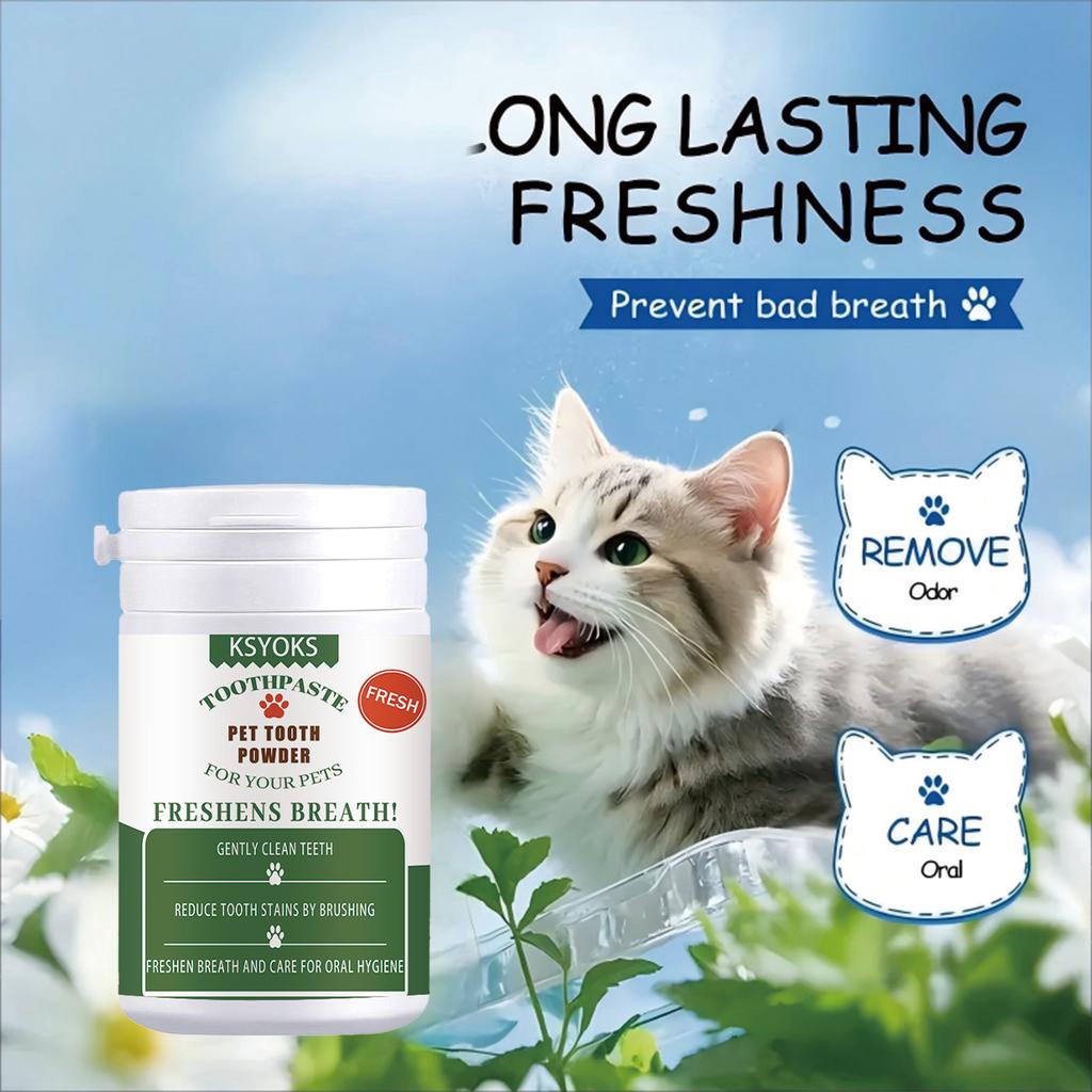 Pet tooth powder mild formula does not stimulate pet gums, long-term use can improve tooth dullness