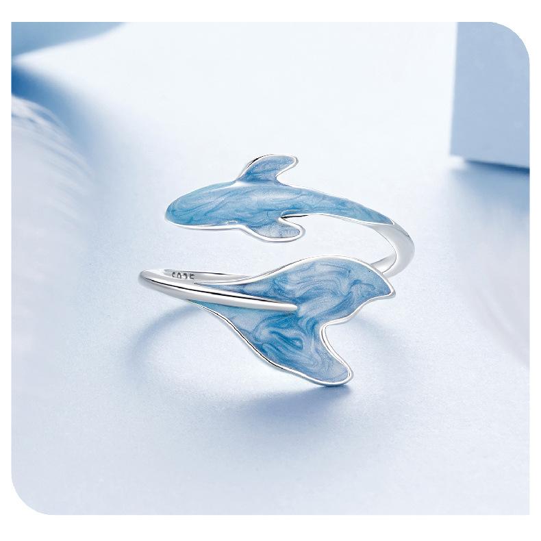 Summer Little Fresh Turtle Ring Earrings Jewelry Set 925 Sterling Silver Starfish Bead Ring Jewelry