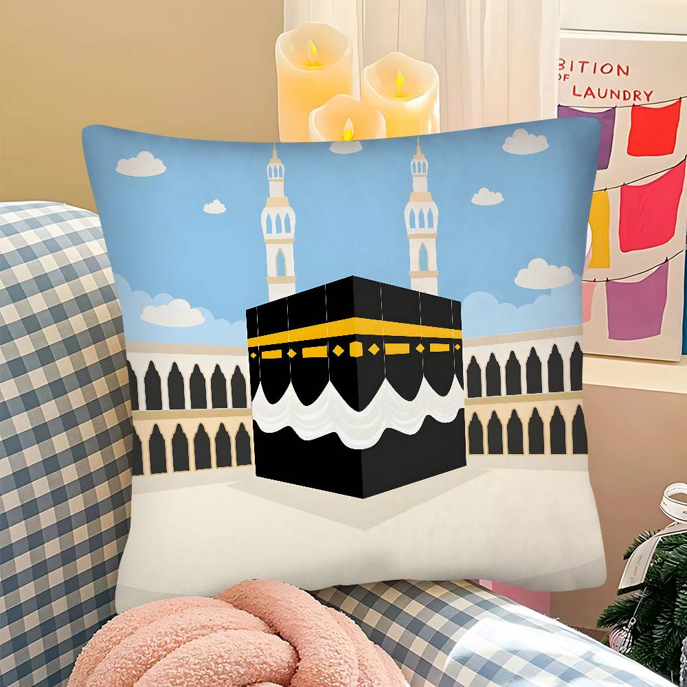 

pc Arab Islam Islamic Mecca Pilgrim Pillow Case Fashion Square Pillowcase Bedroom Sofa Room Ins Decoration Leisure 40x40cm