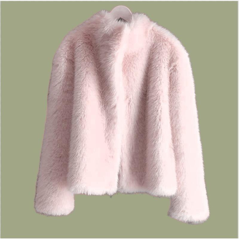 

Осень и зима новая имитация лисьего меха воротник-стойка шуба темперамент знаменитости теплая куртка 2XL 135-72.5kg