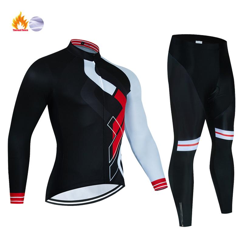 

Cycling Jersey Set 2025 Men Winter Thermal Fleece Long Sleeve Road Bike Cycling Clothing MTB Cycling Jacket Ropa Ciclismo Hombre Asian size-4XL