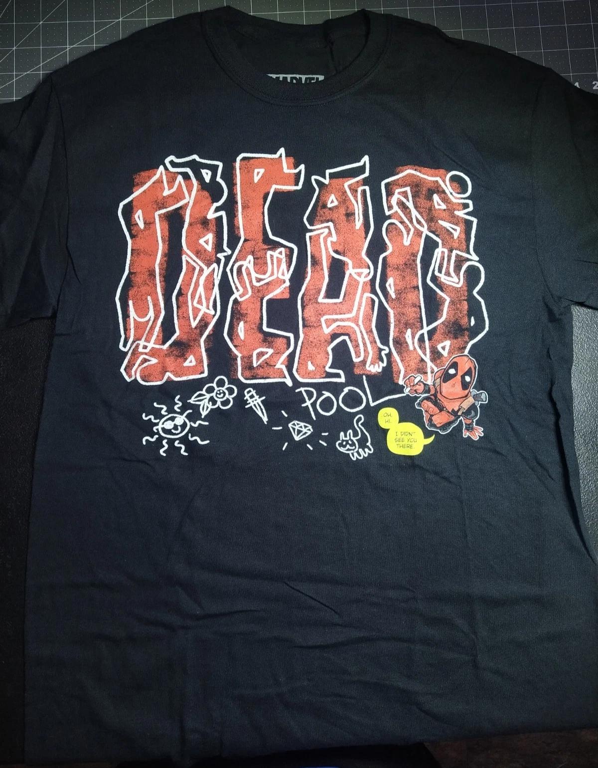 Loot Crate Oct. 2019 Deadish Marvel s Deadpool Chalk Outline Mens Medium T-Shirt 2XL