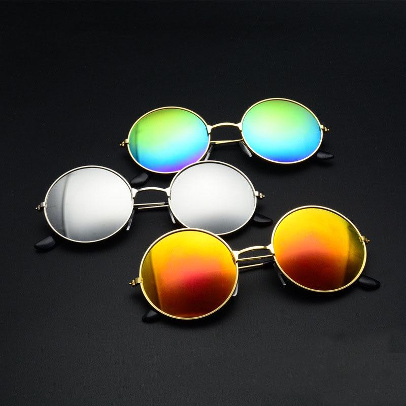 

2025 Unisex Boss Prince Retro Black Round Sunglasses Gold Frame Red Lens