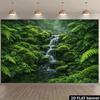 2D Enchanted Mossy Waterfall in Tropical Forest Backdrop Photo Background