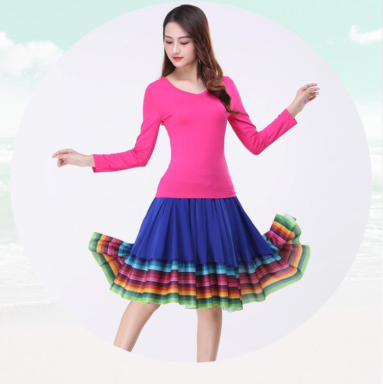2025 Nadměrná velikost Mini sukně proti odhalení pro Square Dance - 6 metrů, Barevná móda