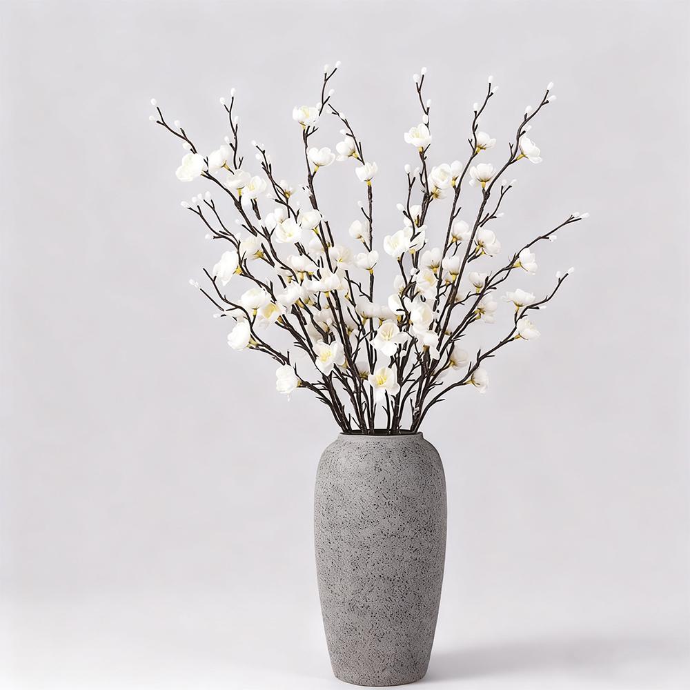 Artificial Flowers Plum Blossom Fake Winter Long Stem Plastic Flowers for Room Hotel Office Wedding Party Home Decoration