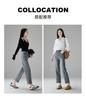 Lace and Lace Patchwork High Waisted Jeans for Women In 2026 Spring Fashion, Versatile and Slimming Straight Leg Pants