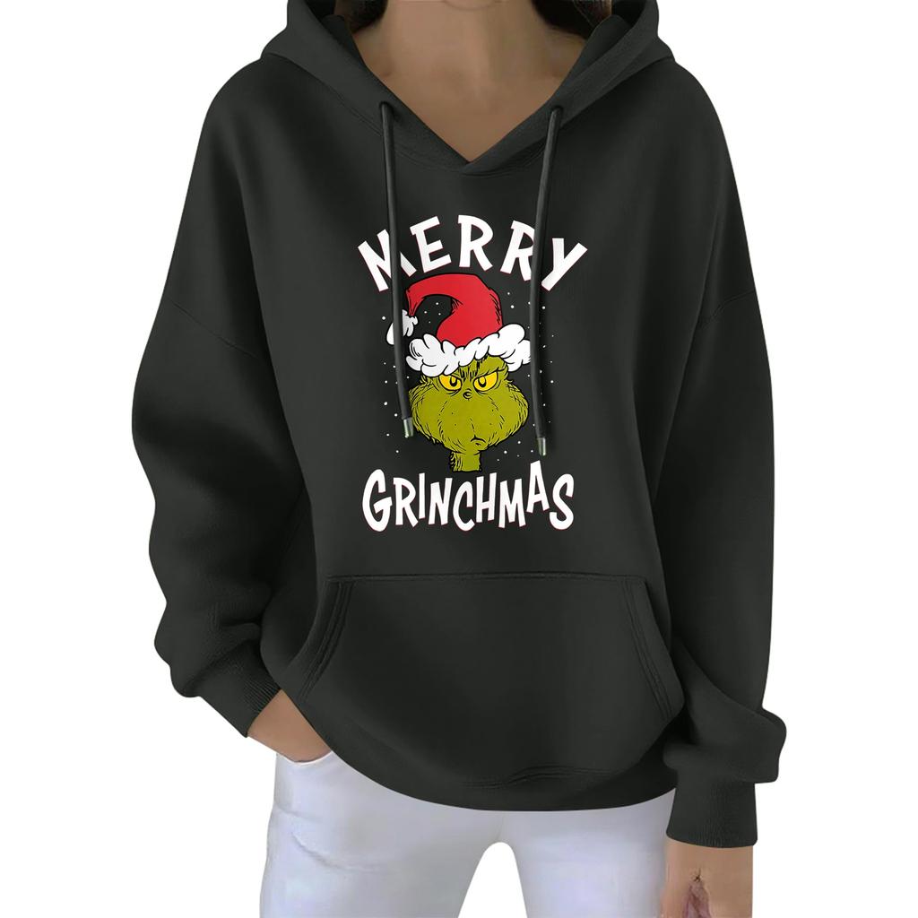 Women's Christmas Hoodie Funny Cute Christmas Holiday Sweatshirt Pullover