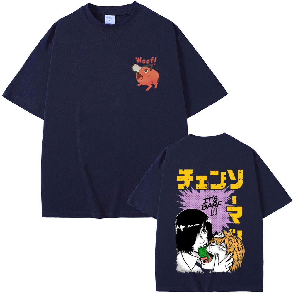 Anime Chainsaw Man Himeno Denji Graphic Tshirt Men Women Cartoon Funny Short Sleeve T Shirts Male Fashion Oversized Streetwear