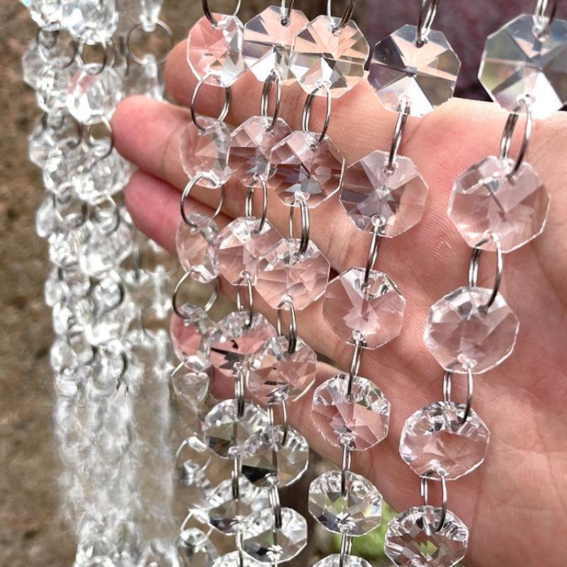 1 Meter Acryl Kristall Girlande Stränge Hängender Kronleuchter Perlenkette Schnur Hochzeit Party Weihnachtsdekoration