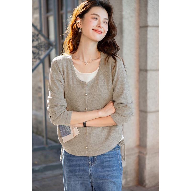Mokana Women's Faux Two-Piece Long-Sleeve Knit Top