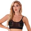 Women‘s Sheer Mesh Camisole Crop Top S-5XL: Adjustable Spaghetti Straps Sleeveless Vest for Party Club Night Out