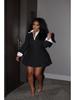 Women's European & American Fashion Two-Piece Set: Spliced Pleated Skirt & Short Suit Outerwear