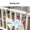 Balcony Clothes Airer Portable Folding Clothes Rack Extendible Laundry Dryer Multifunction for Clothes Nappies Shoes